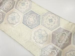 亀甲繋ぎに華紋織り出し　袋帯